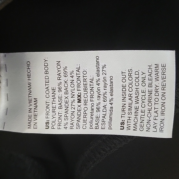 Chico's Black Faux Leather Front/Ponte Back Pants Size 4 TALL - Picture 8 of 8